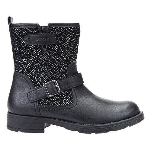 Geox Jr Sofia K, Botas de Motero Niñas, Negro (Black/Silver C0039), 34 EU