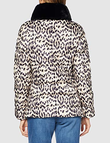 Geox W CAMEI Chaqueta Acolchada, Beige Animaler, 42 para Mujer