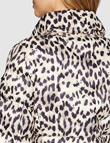 Geox W CAMEI Chaqueta Acolchada, Beige Animaler, 42 para Mujer