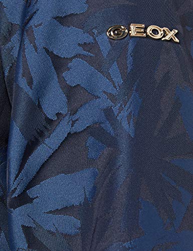 Geox W Gritah P abrigos hombre, Azul (Dark Blue/Multicolor F4494), 48 para Mujer