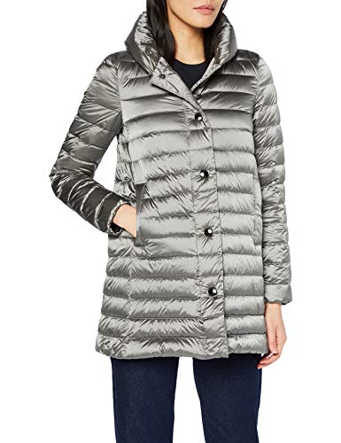 Geox W Jaysen E, Abrigo para Mujer, Gris (Dark Silver F1055), 40 (Tamaño del fabricante: 44)