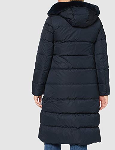Geox W Tabelya Abrigo de piel sintética, Azul Oscuro, 40 para Mujer