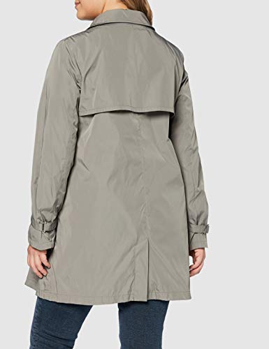 Geox Woman Jacket, Abrigo Para Mujer, Gris (Rock/Bright Orchid F1409), 44 (Talla De Fabricante: 50)