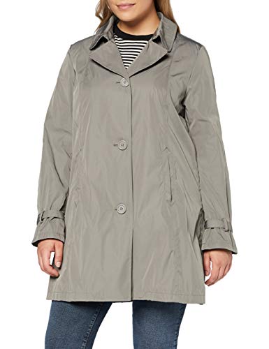 Geox Woman Jacket, Abrigo Para Mujer, Gris (Rock/Bright Orchid F1409), 44 (Talla De Fabricante: 50)