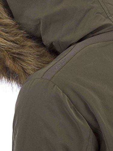 Geox Woman Jacket, Parka para Mujer, Verde (Dark Military F3450), 42 (Talla Fabricante: 48)