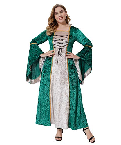 Geplaimir G006GXXXL - Disfraz de renacentista medieval para Halloween, carnaval, bruja, vampiro, gótico, cosplay