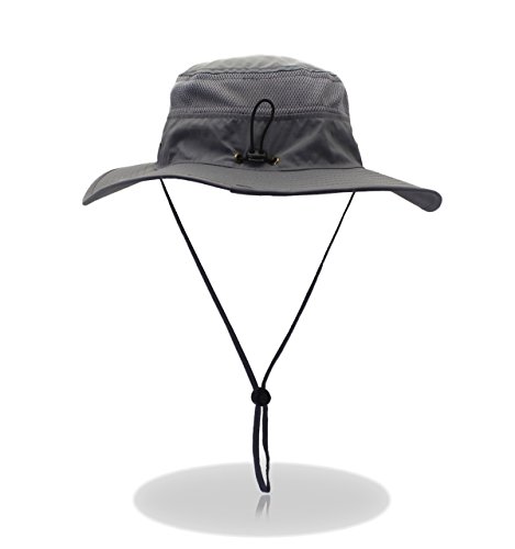 GG ST Sombrero para el sol para hombre y mujer, UPF 50+, protección contra los rayos UV, sombrero de verano, para senderismo, pesca, playa, plegable, safari, gorra gris oscuro Talla única