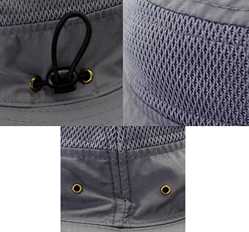 GG ST Sombrero para el sol para hombre y mujer, UPF 50+, protección contra los rayos UV, sombrero de verano, para senderismo, pesca, playa, plegable, safari, gorra gris oscuro Talla única