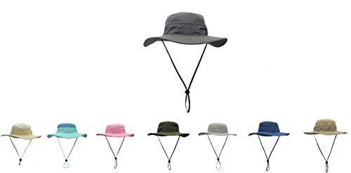 GG ST Sombrero para el sol para hombre y mujer, UPF 50+, protección contra los rayos UV, sombrero de verano, para senderismo, pesca, playa, plegable, safari, gorra gris oscuro Talla única