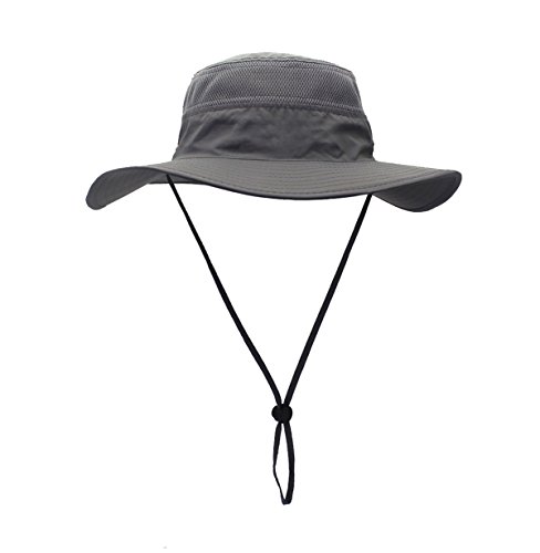 GG ST Sombrero para el sol para hombre y mujer, UPF 50+, protección contra los rayos UV, sombrero de verano, para senderismo, pesca, playa, plegable, safari, gorra gris oscuro Talla única
