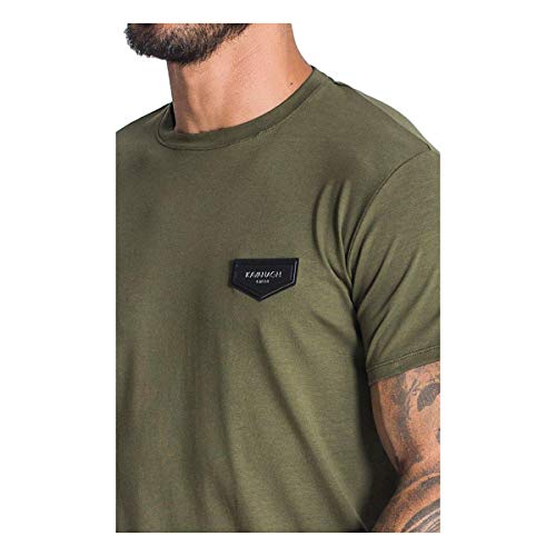 Gianni Kavanagh Army Green Core tee Camiseta, Verde Militar, L Hombre
