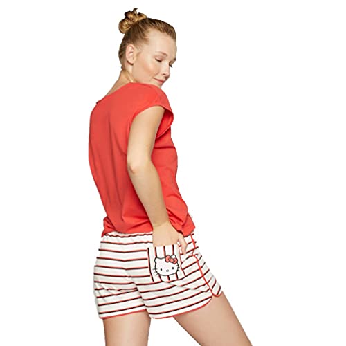 GISELA Pijama de Mujer de Hello Kitty Verano 2/1785 - Rojo, L