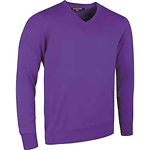 Glenmuir - Jersey de algodón con cuello en V para mujer (Grande (L)/Azul claro)