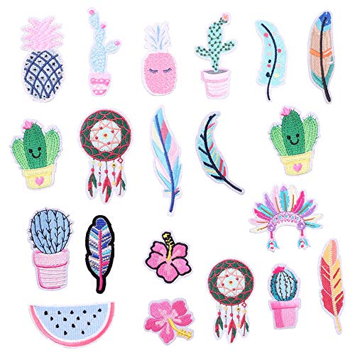 Globaldream Parches Tela, 20 Piezas Parches Bordados Hierro En Parches Pegatina Parches para Ropa Camiseta Jeans Sombrero Pantalon Bolsas