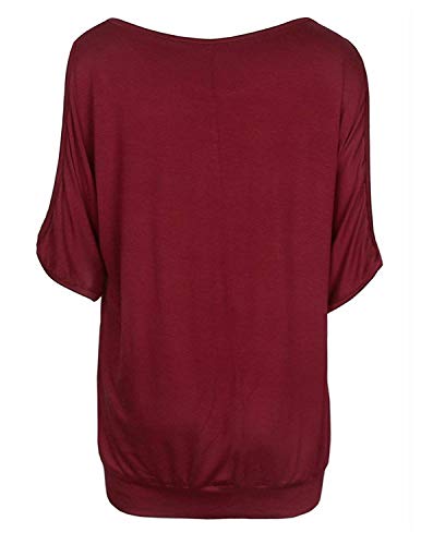 GNRSPTY Mujer Casual Camiseta Manga Corta Sin Tirantes Verano Estampado de Plumas Suelto T-Shirt Tops,Rojo 1,M