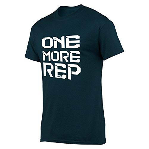GO HEAVY T-Shirt Hombres | Camiseta para Fitness Gym | Camisa Deportiva con Estampado | One More Rep Verde XL