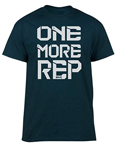 GO HEAVY T-Shirt Hombres | Camiseta para Fitness Gym | Camisa Deportiva con Estampado | One More Rep Verde XL