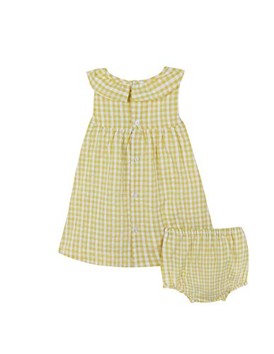 Gocco Vestido Cuadros Vichy, Amarillo (Amarillo Claro YC), 86 (Tamaño del Fabricante:12/18) para Bebés