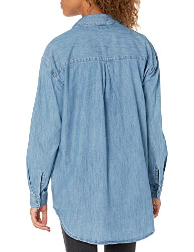 Goodthreads Camisa Vaquera Grande con Dos Bolsillos Tunic-Shirts, Lavado Medio, M