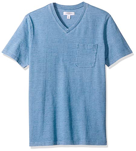 Goodthreads - Camiseta de manga corta para hombre, con bolsillo y cuello en V, color índigo, Índigo desteñido claro, US M (EU M)