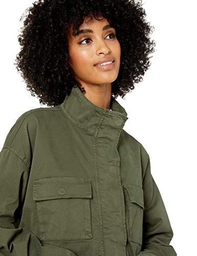 Goodthreads Cropped Utility Jacket Outerwear-Jackets, Verde Oscuro, US S (EU S - M)