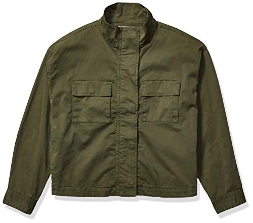 Goodthreads Cropped Utility Jacket Outerwear-Jackets, Verde Oscuro, US S (EU S - M)