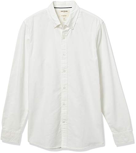 Goodthreads Slim-Fit Long-Sleeve Solid Oxford Shirt camisa, Blanco (White), Small
