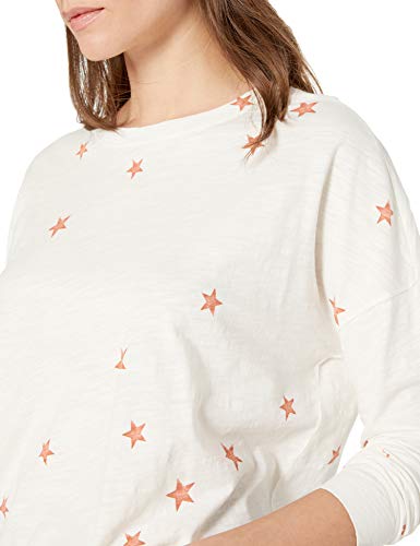 Goodthreads Vintage Cotton Dolman Blouson Shirt Fashion-t-Shirts, Estampado de Estrellas Blancas dispersas, L