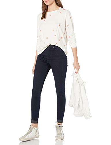 Goodthreads Vintage Cotton Dolman Blouson Shirt Fashion-t-Shirts, Estampado de Estrellas Blancas dispersas, L