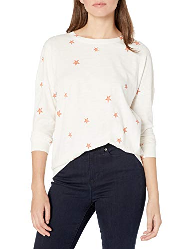 Goodthreads Vintage Cotton Dolman Blouson Shirt Fashion-t-Shirts, Estampado de Estrellas Blancas dispersas, L