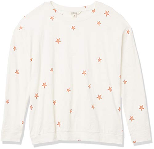 Goodthreads Vintage Cotton Dolman Blouson Shirt Fashion-t-Shirts, Estampado de Estrellas Blancas dispersas, L