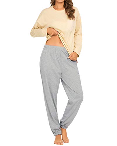 GOSO Conjunto de Pijamas de Mujer,Pijamas de Mujer Pjs Top Ropa de Dormir Lady Estilo Jogging Nightwear Soft Lounge Sets