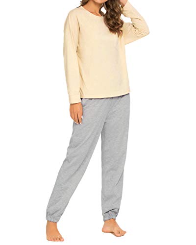 GOSO Conjunto de Pijamas de Mujer,Pijamas de Mujer Pjs Top Ropa de Dormir Lady Estilo Jogging Nightwear Soft Lounge Sets