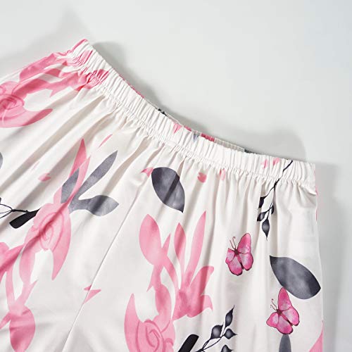 GOSO Pijama de satén para Mujer con Sin Mangas y Cortos Pantalones Ropa de Dormir Conjuntos Pijama para Mujer de salón Suave