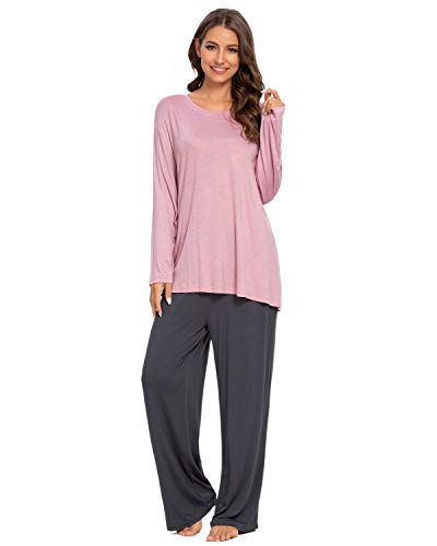 GOSO Pijamas Mujer-Pijamas de Mujer Ropa de Domir Manga Pantalon Sueltos Largos Estilo Jogging Conjuntos de salón Suave