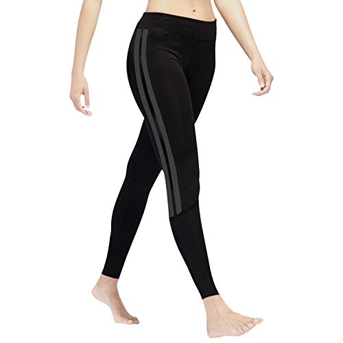 GoVIA Leggins para Damas Pantalones Deportivos Largos para Training Running Yoga Fitness Transpirables con Cintura Alta 4138 Gris S/M
