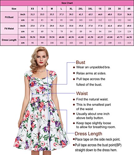 GRACE KARIN Mujer Vestido de Coctel Vintage Rockabilly Pin up Vintage L CL6086-70