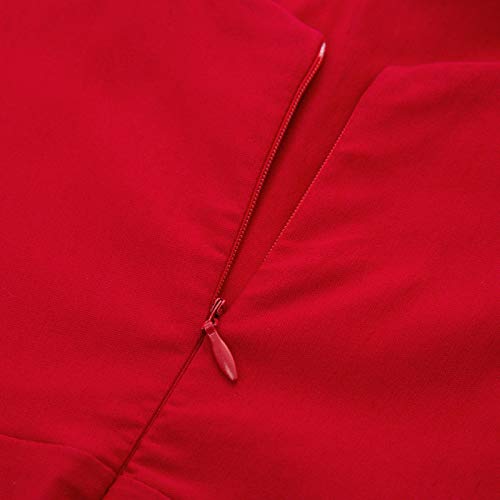 GRACE KARIN Mujer Vestido Vintage Cuello V para Cóctel Fiesta Rojo S CL010987-2