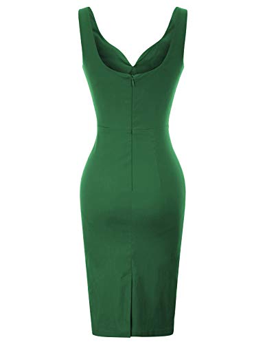 GRACE KARIN Mujer Vestido Vintage Cuello V para Cóctel Fiesta Verde S CL010987-5