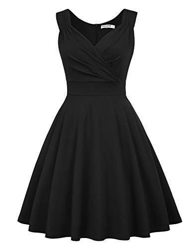 GRACE KARIN Mujer Vintage Vestido de 1950s para Cóctel Fiesta Negro XL CL010698-1