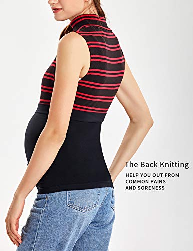 Gratlin Cinturón de Maternidad Embarazada y Extensor de Cintura Sin Costura Negro M