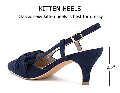 Greatonu Zapatos de Tacón de Aguja Diseño Clásico Elegante para Fiesta con Tira en el Tobillo Azul Oscuro Puntiagudo para Mujer Tamaño 41 EU