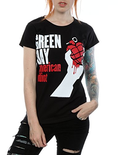Green Day mujer American Idiot Camiseta Large Negro