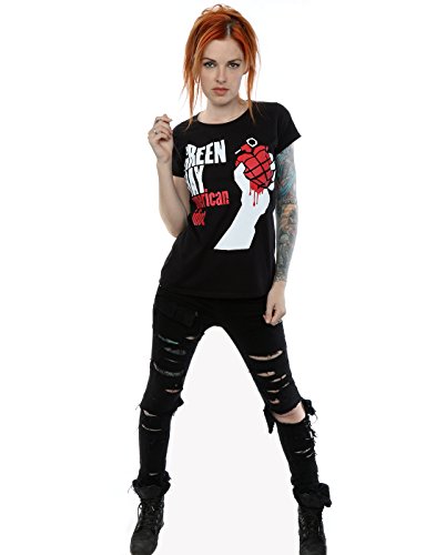 Green Day mujer American Idiot Camiseta Large Negro