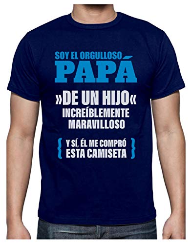 Green Turtle Camiseta para Hombre - Regalos para Hombre, Regalos para Padres. Camisetas Hombre Originales Divertidas - Orgulloso Papá de un Hijo Increíble Small Azul Oscuro