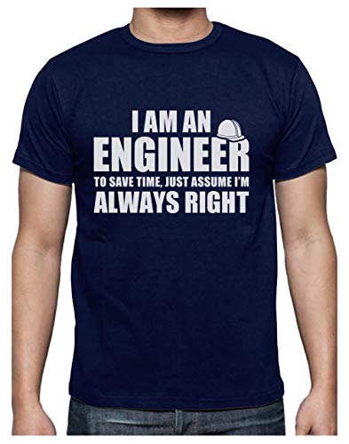 Green Turtle T-Shirts Camiseta para Hombre - Regalo para Ingeniero - I'm an Engineer, I'm Always Right XX-Large Azul Oscuro
