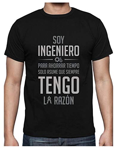 Green Turtle T-Shirts Camiseta para Hombre - Regalos para Ingenieros - Soy Ingeniero Asume Que Siempre Tengo la Razón X-Large Negro