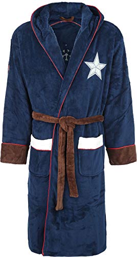 Groovy Marvel Capitán América Albornoz, poliéster, Azul, para Hombre