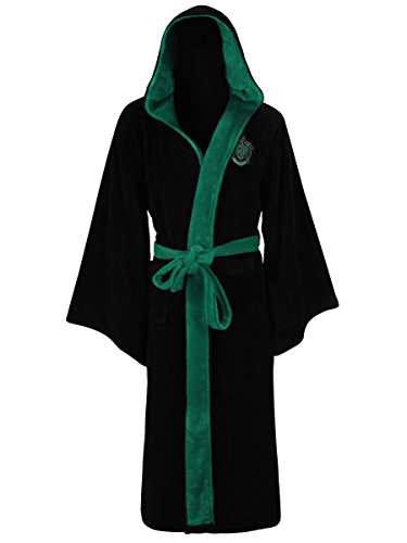 Groovy Slytherin Harry Potter - Albornoz con capucha, poliéster, color negro, talla única