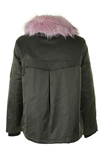 GUESS Joy - Chaqueta de cuello de piel sintética para mujer, talla grande